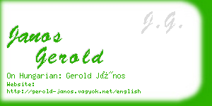 janos gerold business card